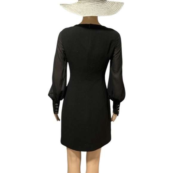 Stunning Elegant Gaby Black Mini Dress with Gold Accents - Picture 5 of 5